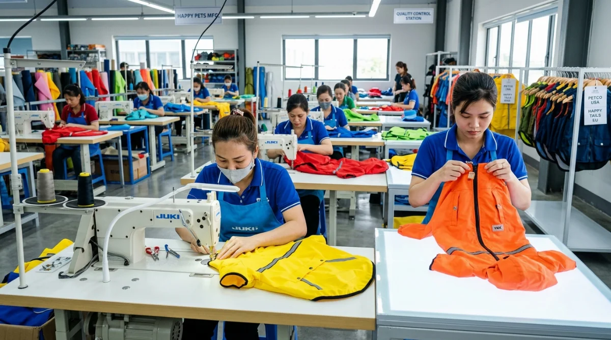quy trình sản xuất áo mưa pet - hình minh họa 3